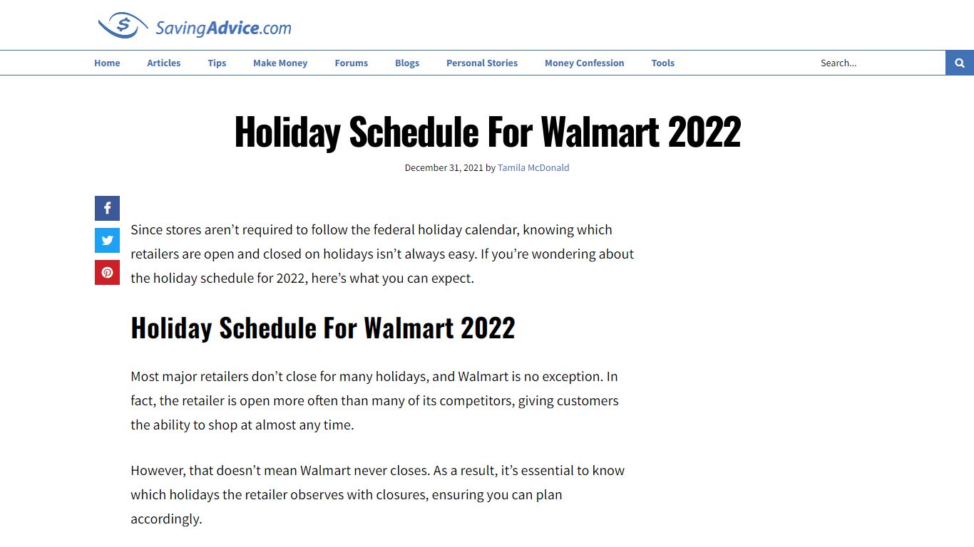 Here's The Holiday Schedule for Walmart 2022 - SavingAdvice.com Blog